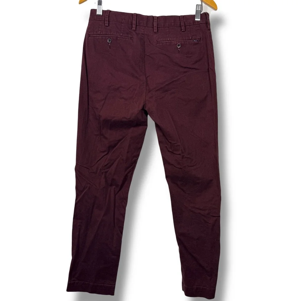 Polo Ralph Lauren Chino Pants Men 30/30 Burgundy Maroon Stretch Classic Fit Prep